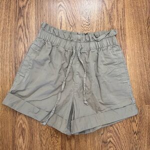 Abercrombie & Fitch Paperbag Waist Khaki Shorts Cotton Drawstring Size Small